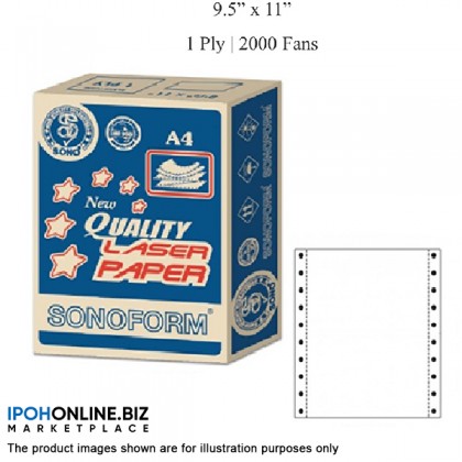 SONOFORM 9.5 X 11 Inch 1 PLY Woodfree Computer Form 2000 Fans - Red Box
